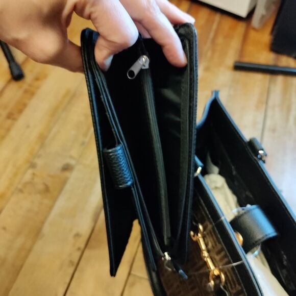 Anne Klein purse tote handbag black brown new signature gift new tags wallet - Picture 10 of 16